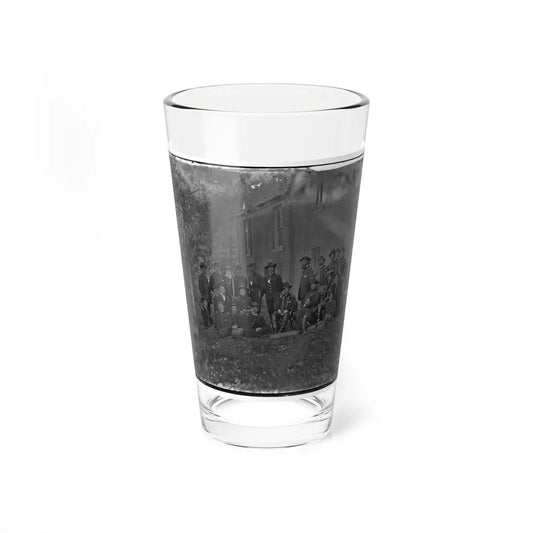 Portrait Of Maj. Gen. Alfred Pleasonton, Officer Of The Federal Army, And Staff, Warrenton, Va. (U.S. Civil War) Pint Glass 16oz-16oz-Go Mug Yourself