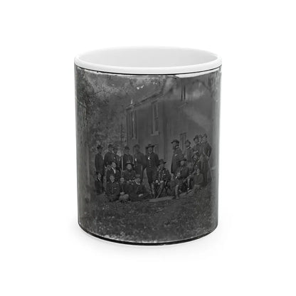 Portrait Of Maj. Gen. Alfred Pleasonton, Officer Of The Federal Army, And Staff, Warrenton, Va. (U.S. Civil War) White Coffee Mug-11oz-Go Mug Yourself