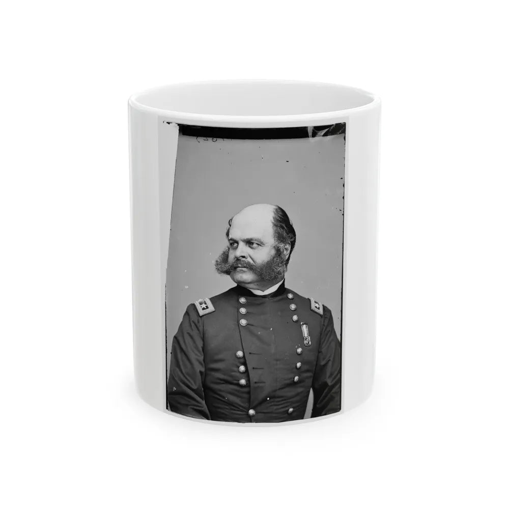 Portrait Of Maj. Gen. Ambrose E. Burnside, Officer Of The Federal Army (U.S. Civil War) White Coffee Mug-11oz-Go Mug Yourself