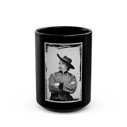 Portrait Of Maj. Gen. (As Of Apr. 15, 1865) George A. Custer, Officer Of The Federal Army (U.S. Civil War) Black Coffee Mug-15oz-Go Mug Yourself
