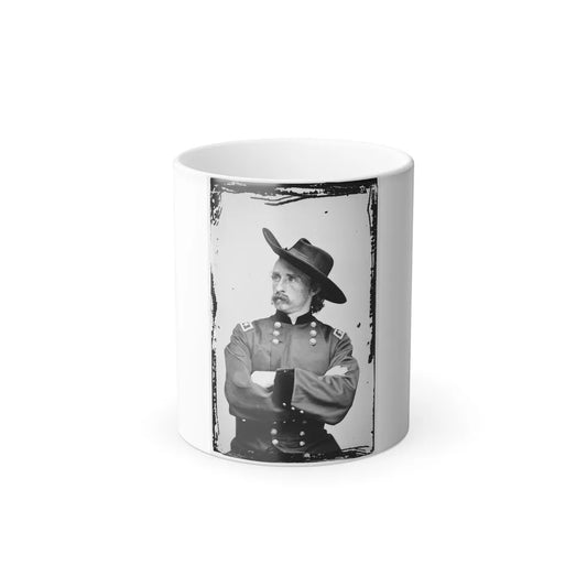 Portrait of Maj. Gen. (As of Apr. 15, 1865) George A. Custer, Officer of the Federal Army (U.S. Civil War) Color Changing Coffee Mug 11oz-11oz-Go Mug Yourself
