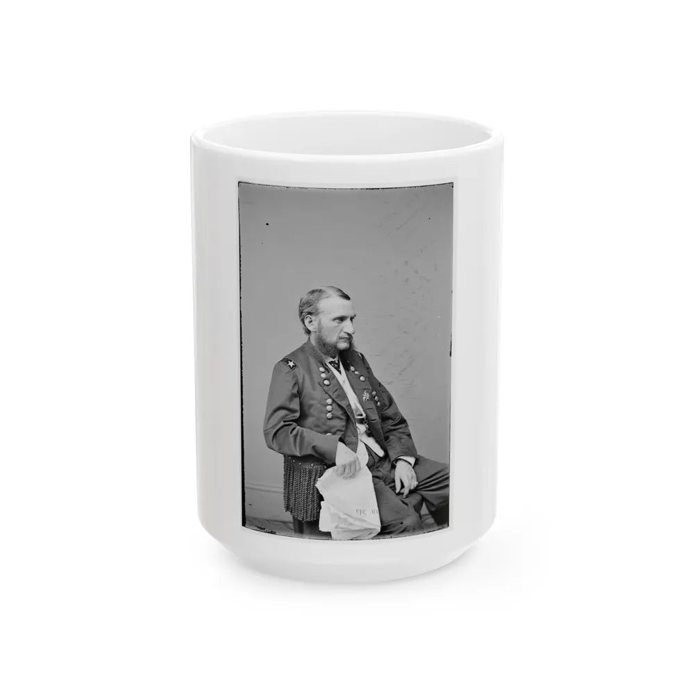 Portrait Of Maj. Gen. (As Of June 18, 1865) Judson Kilpatrick, Officer Of The Federal Army (U.S. Civil War) White Coffee Mug-15oz-Go Mug Yourself