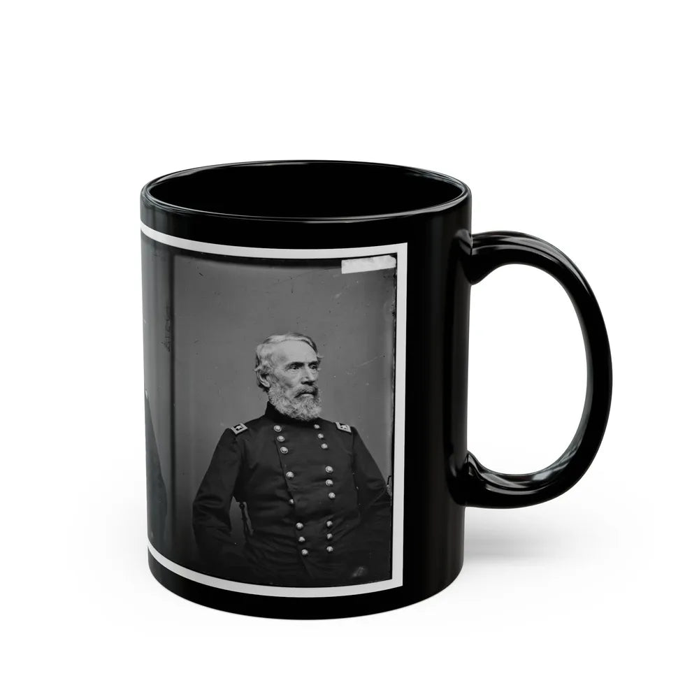 Portrait Of Maj. Gen. Edwin V. Sumner, Officer Of The Federal Army (U.S. Civil War) Black Coffee Mug-Go Mug Yourself