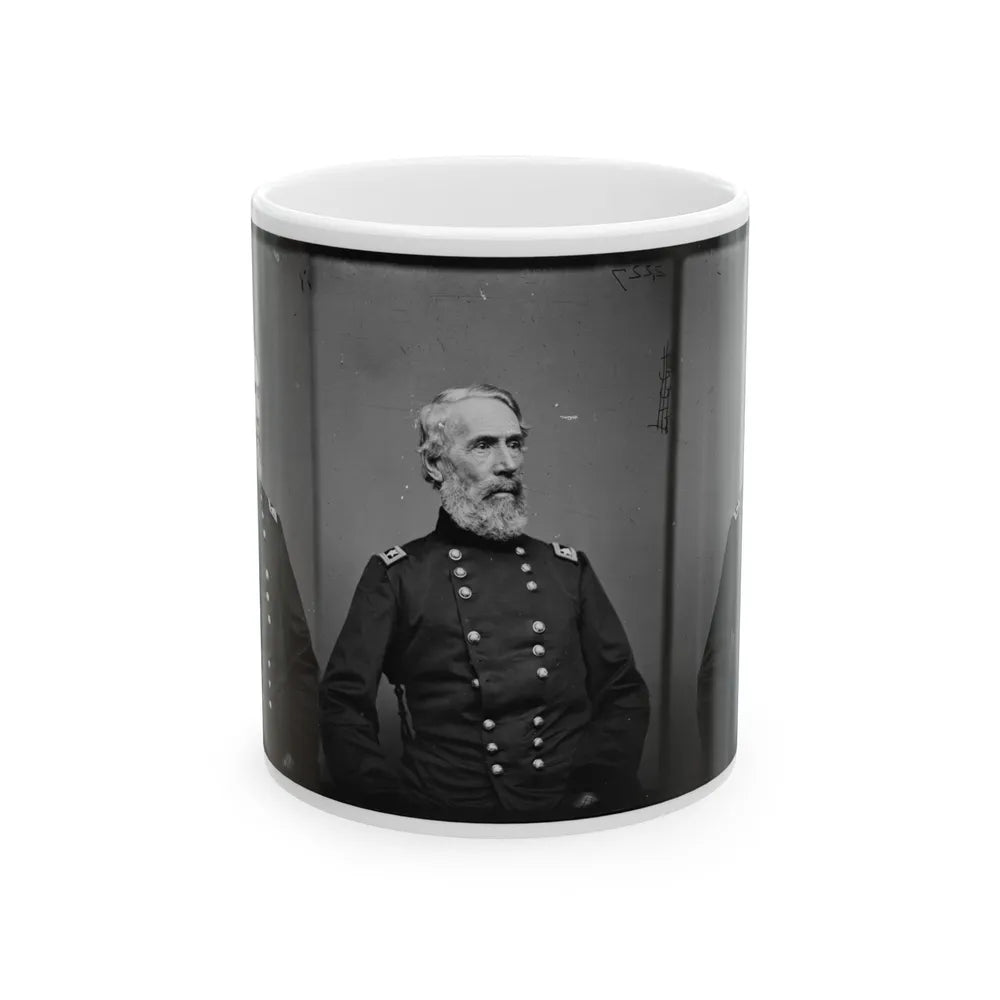 Portrait Of Maj. Gen. Edwin V. Sumner, Officer Of The Federal Army (U.S. Civil War) White Coffee Mug-11oz-Go Mug Yourself