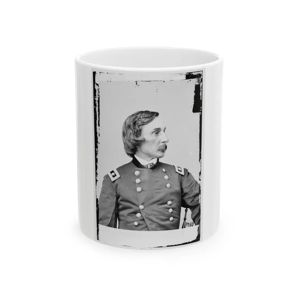 Portrait Of Maj. Gen. Gouverneur K. Warren, Officer Of The Federal Army (U.S. Civil War) White Coffee Mug-11oz-Go Mug Yourself