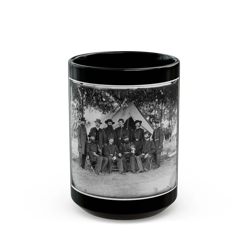 Portrait Of Maj. Gen. Jefferson Davis, Officer Of The Federal Army, And Staff, Washington, D.C. (U.S. Civil War) Black Coffee Mug-15oz-Go Mug Yourself