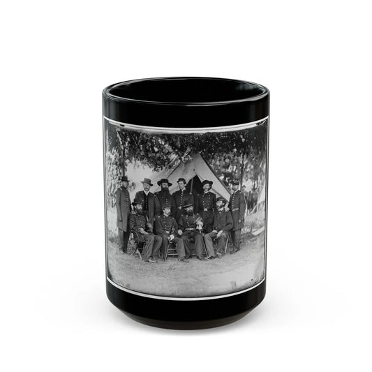 Portrait Of Maj. Gen. Jefferson Davis, Officer Of The Federal Army, And Staff, Washington, D.C. (U.S. Civil War) Black Coffee Mug-15oz-Go Mug Yourself