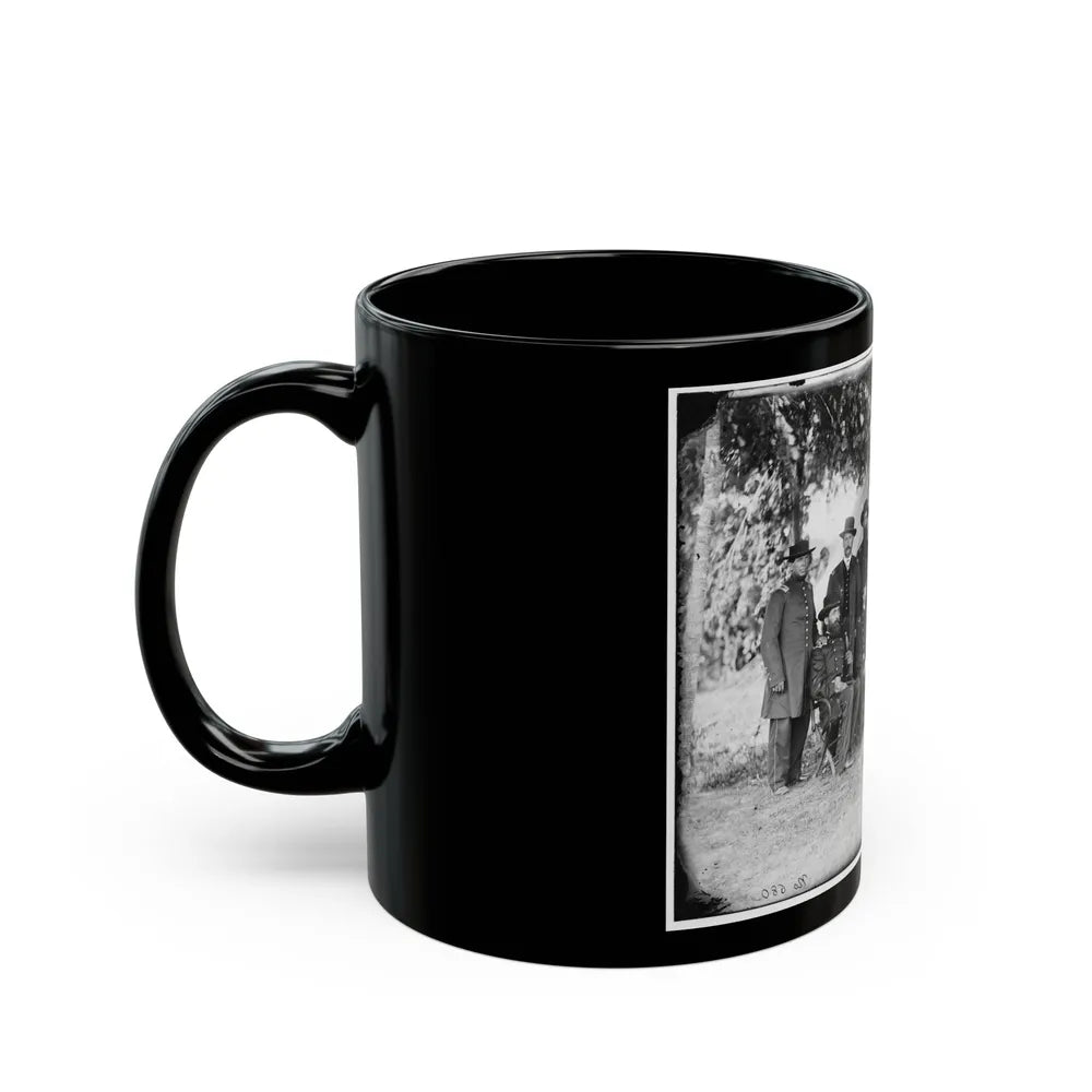 Portrait Of Maj. Gen. Jefferson Davis, Officer Of The Federal Army, And Staff, Washington, D.C. (U.S. Civil War) Black Coffee Mug-Go Mug Yourself