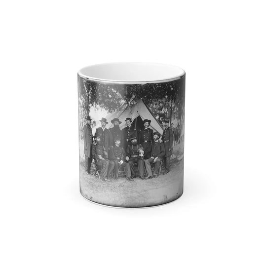 Portrait of Maj. Gen. Jefferson Davis, Officer of the Federal Army, and Staff, Washington, D.C. (U.S. Civil War) Color Changing Coffee Mug 11oz-11oz-Go Mug Yourself