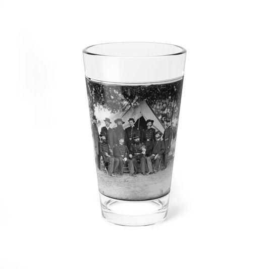 Portrait Of Maj. Gen. Jefferson Davis, Officer Of The Federal Army, And Staff, Washington, D.C. (U.S. Civil War) Pint Glass 16oz-16oz-Go Mug Yourself
