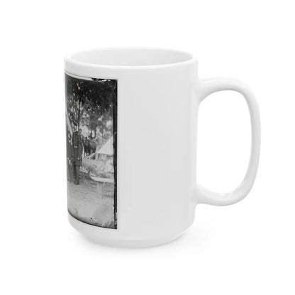 Portrait Of Maj. Gen. Jefferson Davis, Officer Of The Federal Army, And Staff, Washington, D.C. (U.S. Civil War) White Coffee Mug-Go Mug Yourself