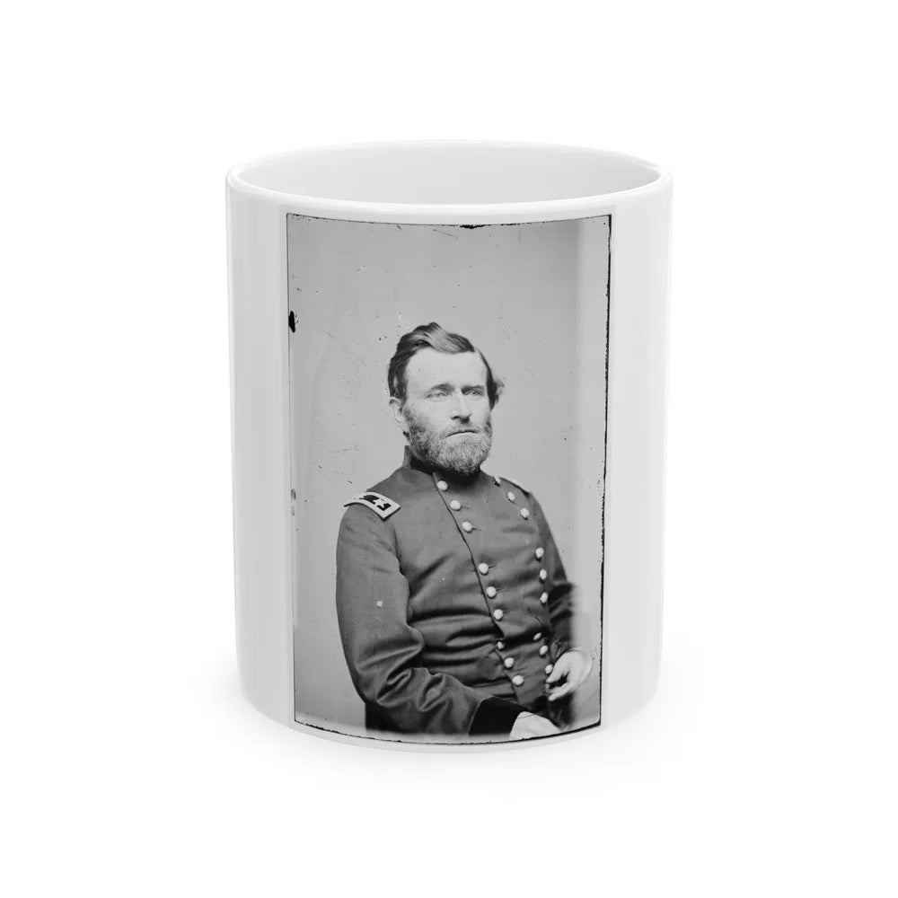 Portrait Of Maj. Gen. Ulysses S. Grant, Officer Of The Federal Army (U.S. Civil War) White Coffee Mug-11oz-Go Mug Yourself