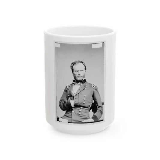 Portrait Of Maj. Gen. William T. Sherman, Officer Of The Federal Army (U.S. Civil War) White Coffee Mug-15oz-Go Mug Yourself