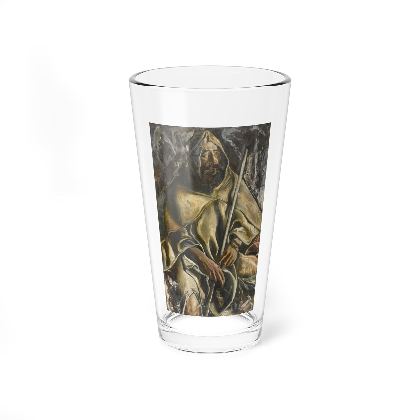 Portrait of Man with Staff, 1952 (Magazine Illustration) Pint Glass 16oz-16oz-Go Mug Yourself