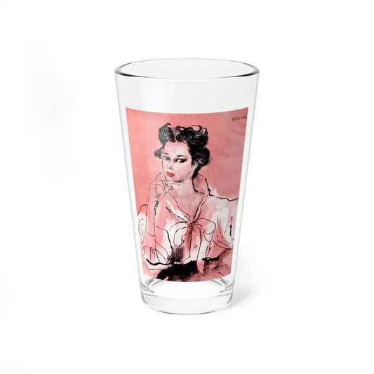 Portrait of Mrs. Leopold Stokowski (Gloria Vanderbilt) 1954 (Magazine Illustration) Pint Glass 16oz 16oz - Go Mug Yourself
