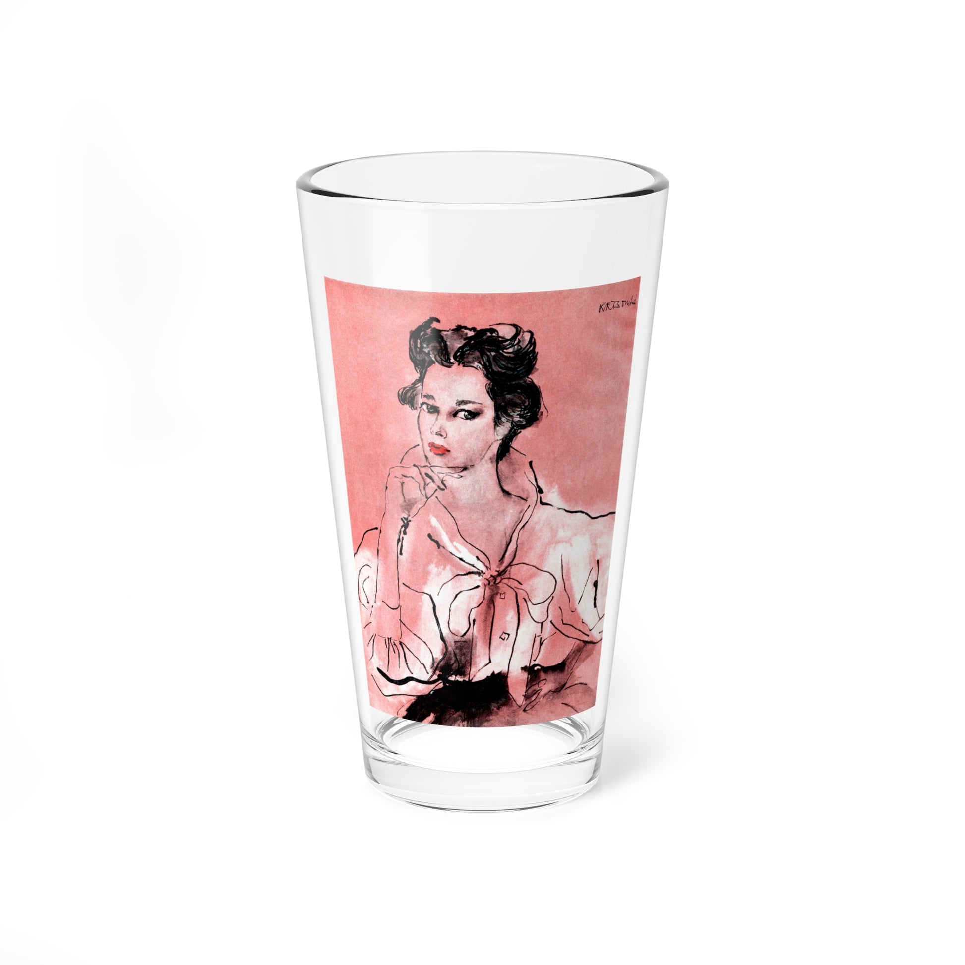 Portrait of Mrs. Leopold Stokowski (Gloria Vanderbilt) 1954 (Magazine Illustration) Pint Glass 16oz-16oz-Go Mug Yourself