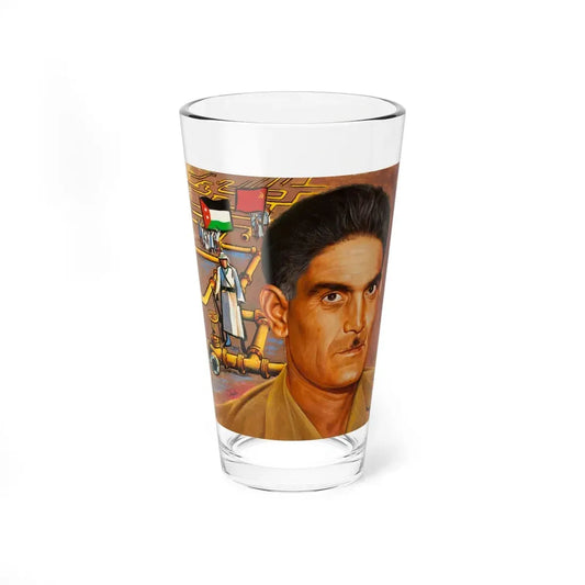 Portrait of Nasser, Newsweek magazine cover, circa 1950s. (Magazine Illustration) Pint Glass 16oz 16oz - Go Mug Yourself
