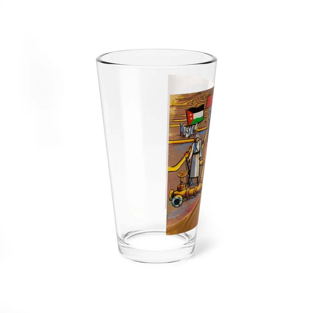 Portrait of Nasser, Newsweek magazine cover, circa 1950s. (Magazine Illustration) Pint Glass 16oz-Go Mug Yourself