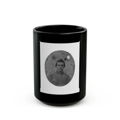 Portrait Of Pvt. Bentley Weston, Bugler, Company A, 7th South Carolina Cavalry, C.S.A. (U.S. Civil War) Black Coffee Mug 15oz - Go Mug Yourself
