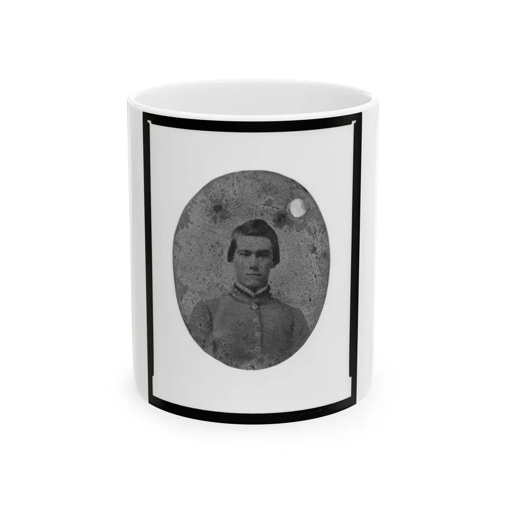 Portrait Of Pvt. Bentley Weston, Bugler, Company A, 7th South Carolina Cavalry, C.S.A. (U.S. Civil War) White Coffee Mug-11oz-Go Mug Yourself