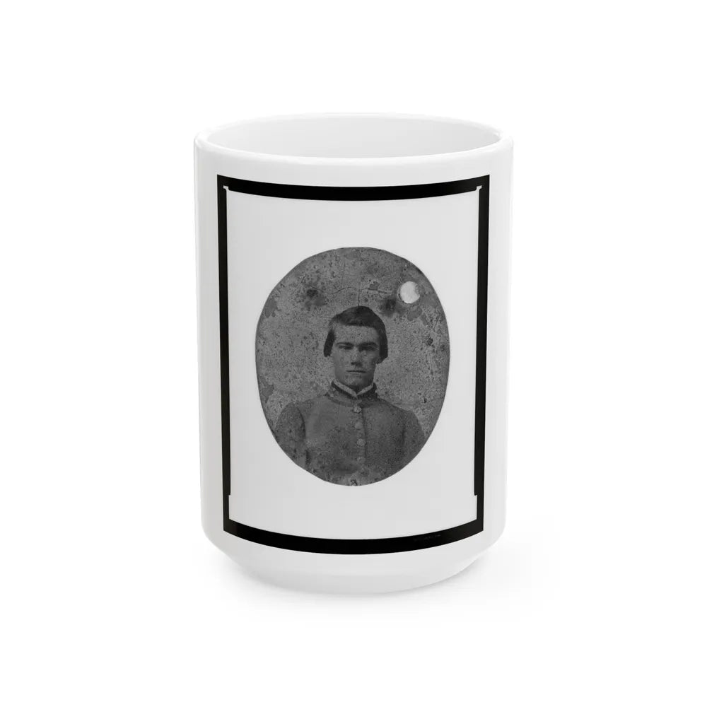 Portrait Of Pvt. Bentley Weston, Bugler, Company A, 7th South Carolina Cavalry, C.S.A. (U.S. Civil War) White Coffee Mug-15oz-Go Mug Yourself