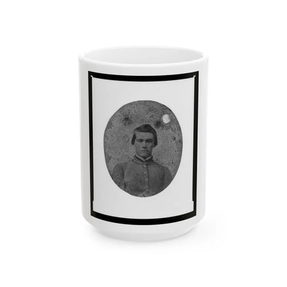 Portrait Of Pvt. Bentley Weston, Bugler, Company A, 7th South Carolina Cavalry, C.S.A. (U.S. Civil War) White Coffee Mug-15oz-Go Mug Yourself