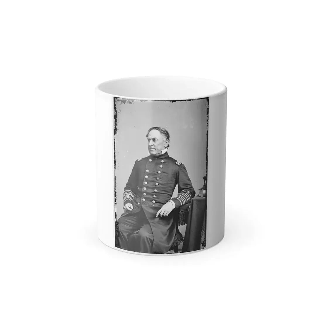 Portrait of Rear Adm. David G. Farragut, Officer of the Federal Navy (Vice Adm. From Dec. 3, 1864) (U.S. Civil War) Color Changing Coffee Mug 11oz Default Title 11oz - Go Mug Yourself