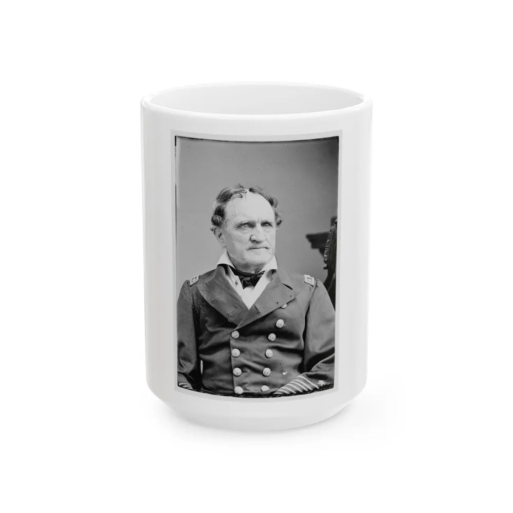 Portrait Of Rear Adm. Francis H. Gregory, Officer Of The Federal Navy (U.S. Civil War) White Coffee Mug-15oz-Go Mug Yourself