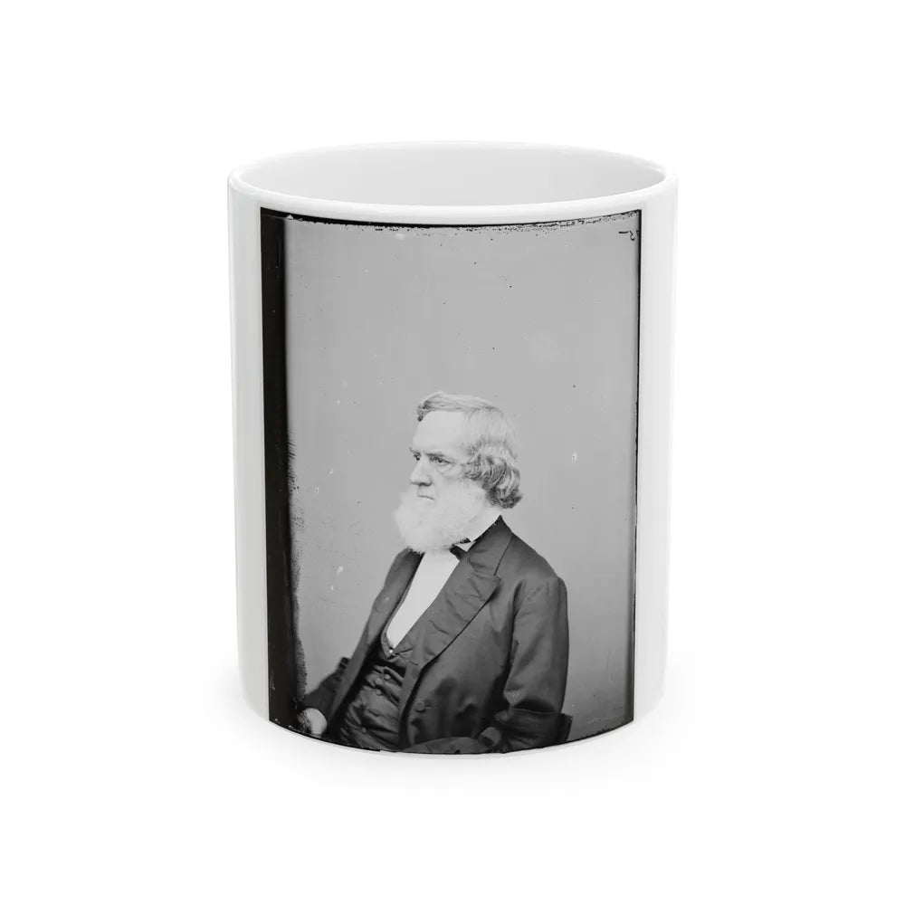 Portrait Of Secretary Of The Navy Gideon Welles, Officer Of The United States Government (U.S. Civil War) White Coffee Mug-11oz-Go Mug Yourself