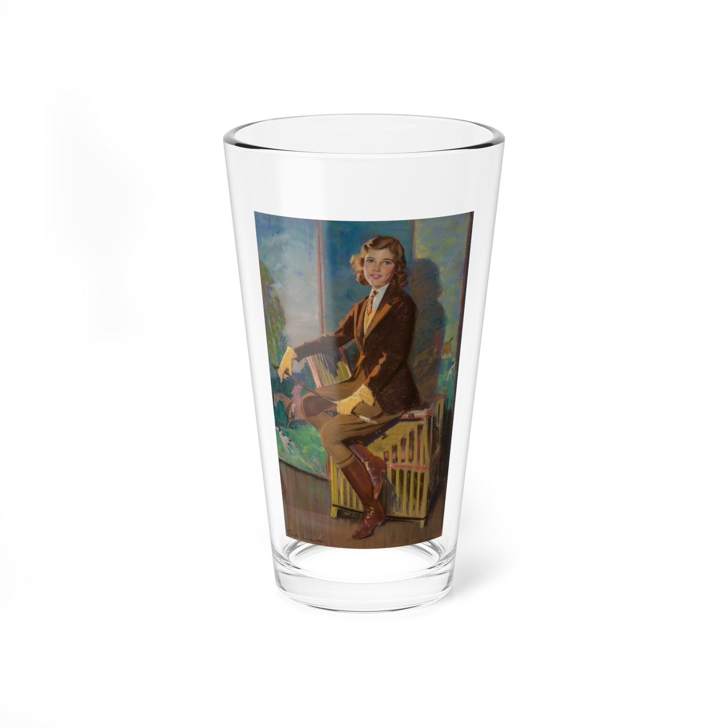 Portrait of Sybil (Artist's daughter) (Magazine Illustration) Pint Glass 16oz-16oz-Go Mug Yourself