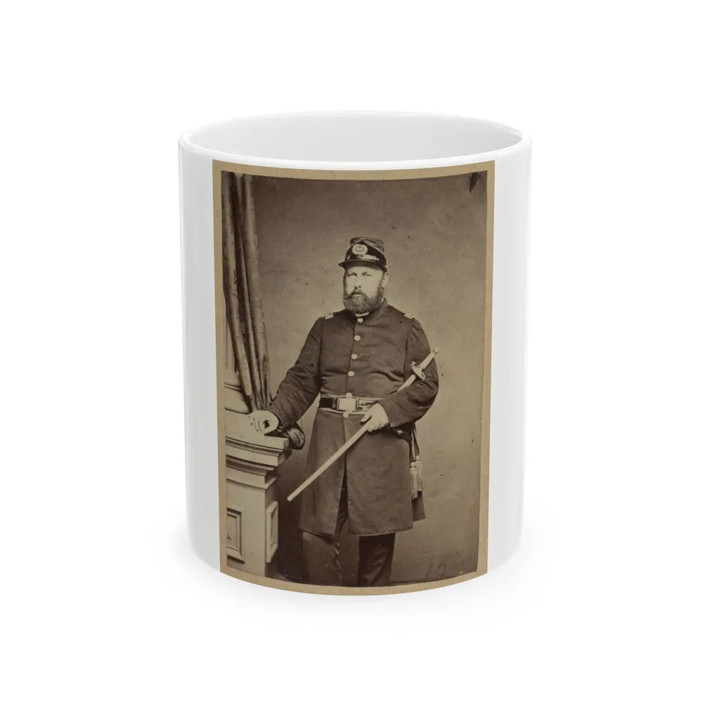 Portrait Of Union Officer Holding A Sword In His Arm (U.S. Civil War) White Coffee Mug-11oz-Go Mug Yourself