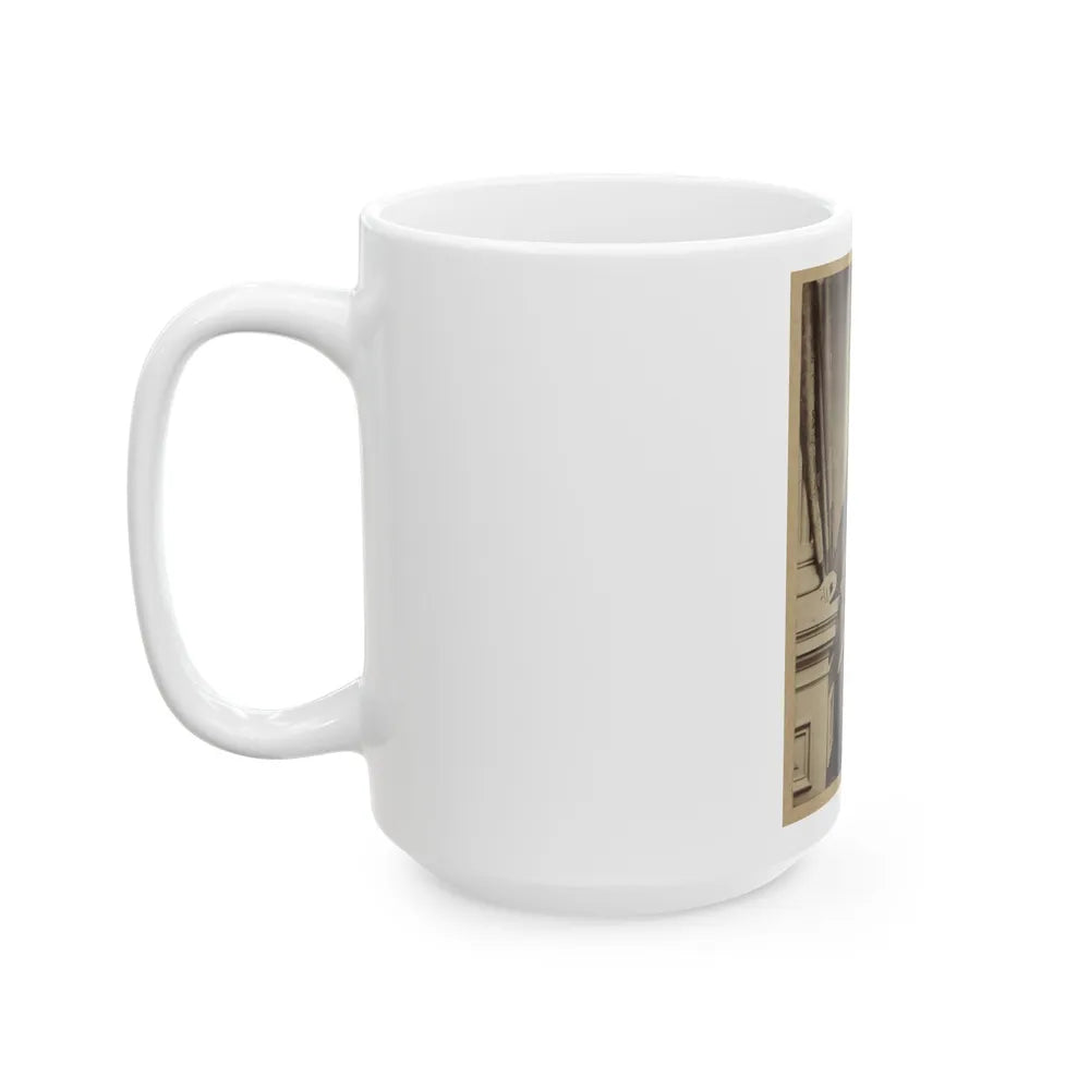 Portrait Of Union Officer Holding A Sword In His Arm (U.S. Civil War) White Coffee Mug-Go Mug Yourself