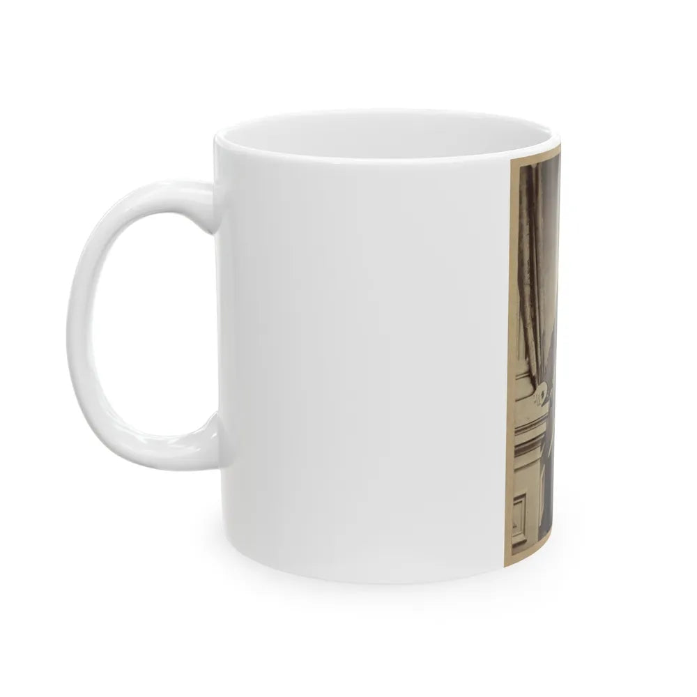 Portrait Of Union Officer Holding A Sword In His Arm (U.S. Civil War) White Coffee Mug-Go Mug Yourself