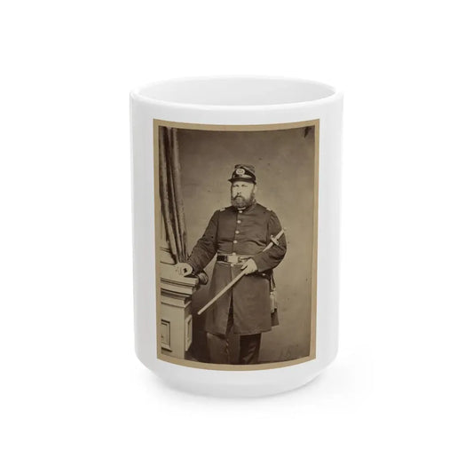 Portrait Of Union Officer Holding A Sword In His Arm (U.S. Civil War) White Coffee Mug 15oz - Go Mug Yourself