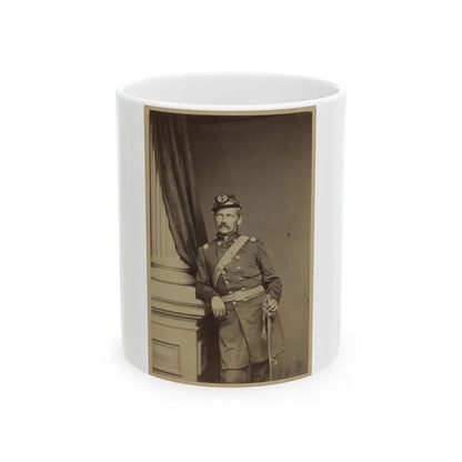 Portrait Of Union Soldier Holding A Sword (U.S. Civil War) White Coffee Mug-11oz-Go Mug Yourself