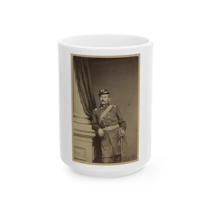 Portrait Of Union Soldier Holding A Sword (U.S. Civil War) White Coffee Mug-15oz-Go Mug Yourself