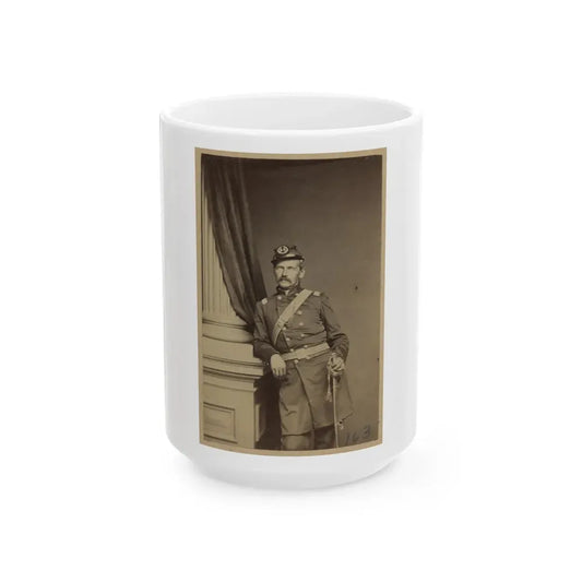 Portrait Of Union Soldier Holding A Sword (U.S. Civil War) White Coffee Mug 15oz - Go Mug Yourself