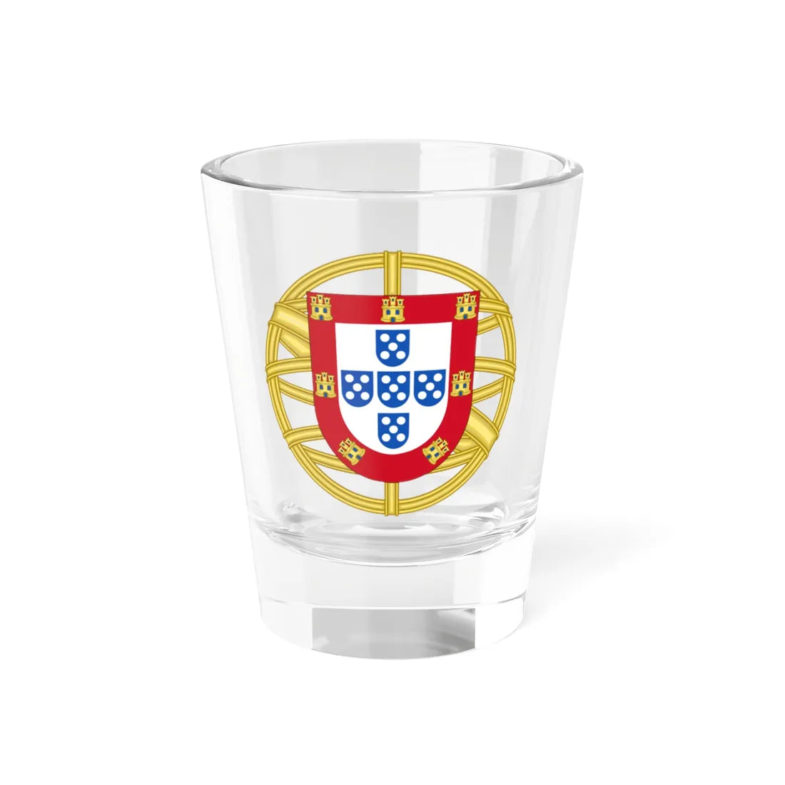 Portugal Coat of Arms with Sphere (Portugal) (Coat of Arms) Shot Glass 1.5oz 1.5oz - Go Mug Yourself