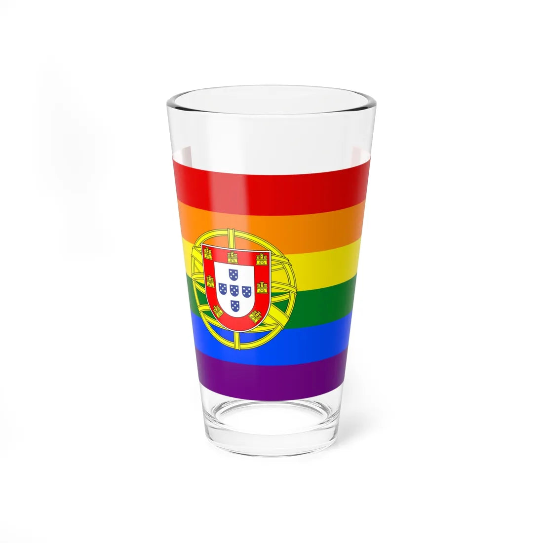 Portugal LGBT flag (Portugal) Pint Glass 16oz 16oz - Go Mug Yourself