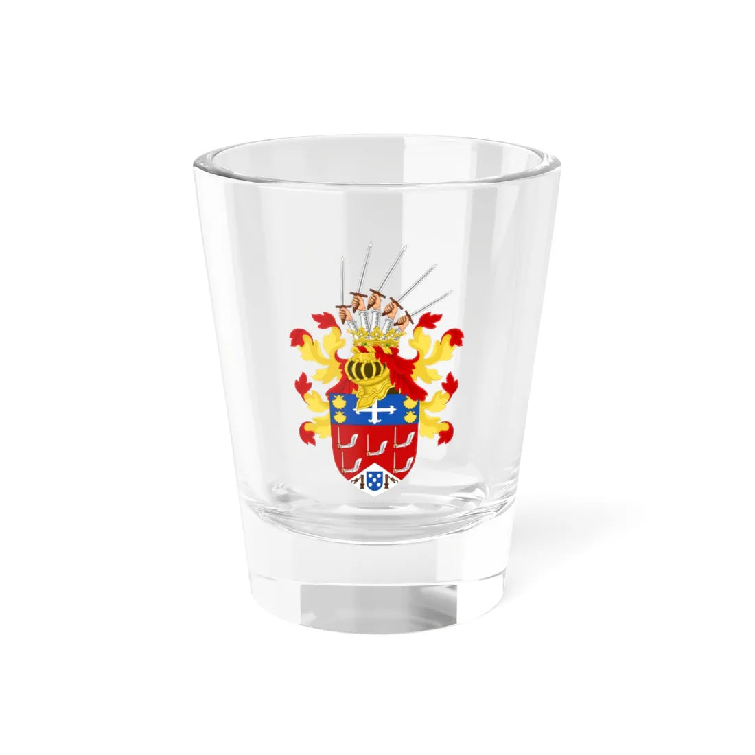 Portuguese Arms of the Kings of Kongo (Angola) (Coat of Arms) Shot Glass 1.5oz 1.5oz - Go Mug Yourself