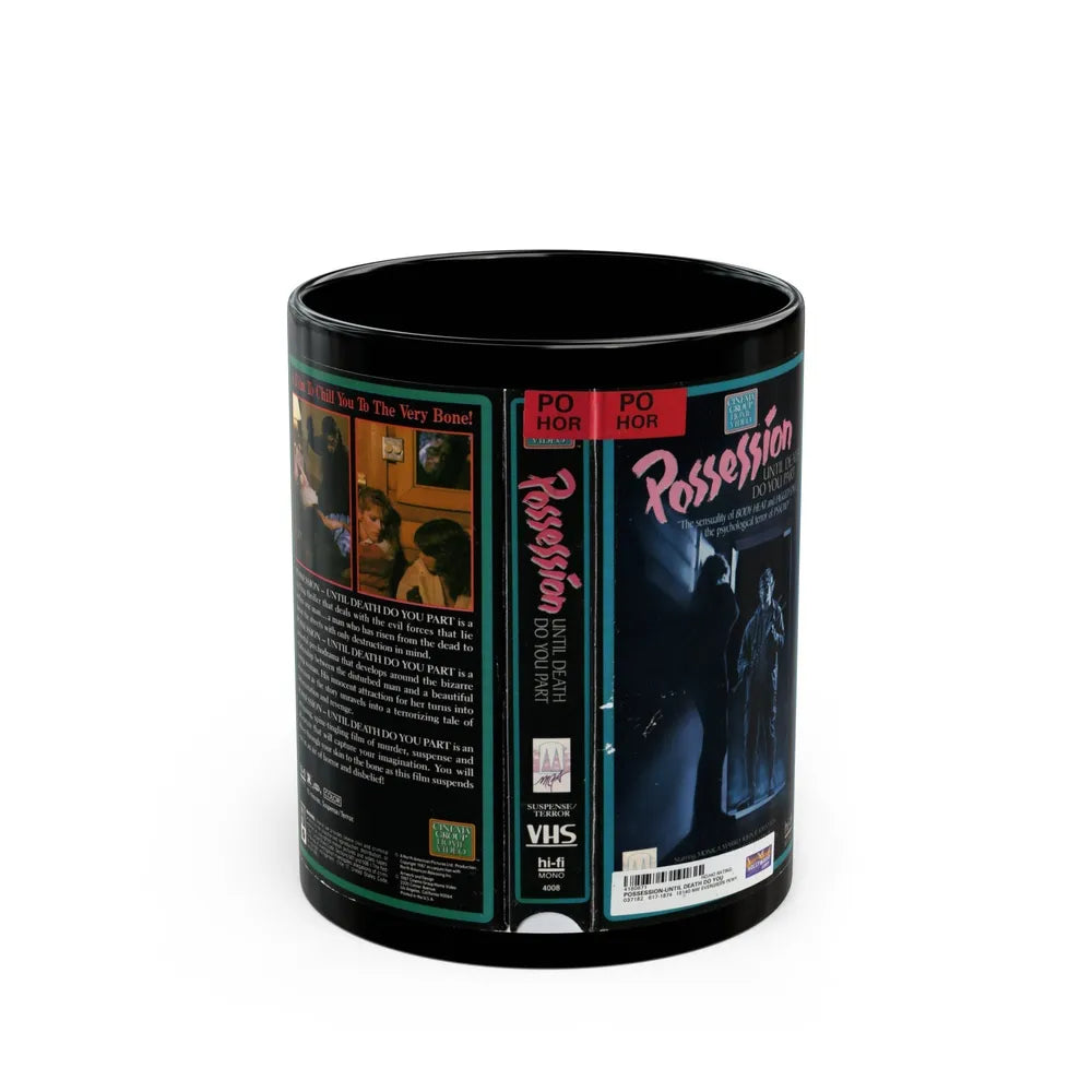 POSSESSION UNTIL DEATH DO YOU PART (VHS COVER) - Black Coffee Mug-11oz-Go Mug Yourself