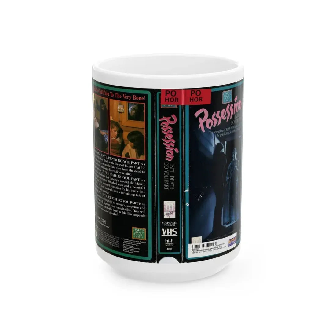 POSSESSION UNTIL DEATH DO YOU PART (VHS COVER) - White Coffee Mug 15oz - Go Mug Yourself