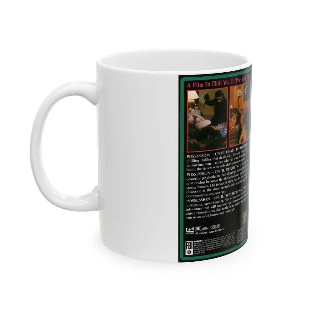 POSSESSION UNTIL DEATH DO YOU PART (VHS COVER) - White Coffee Mug-Go Mug Yourself