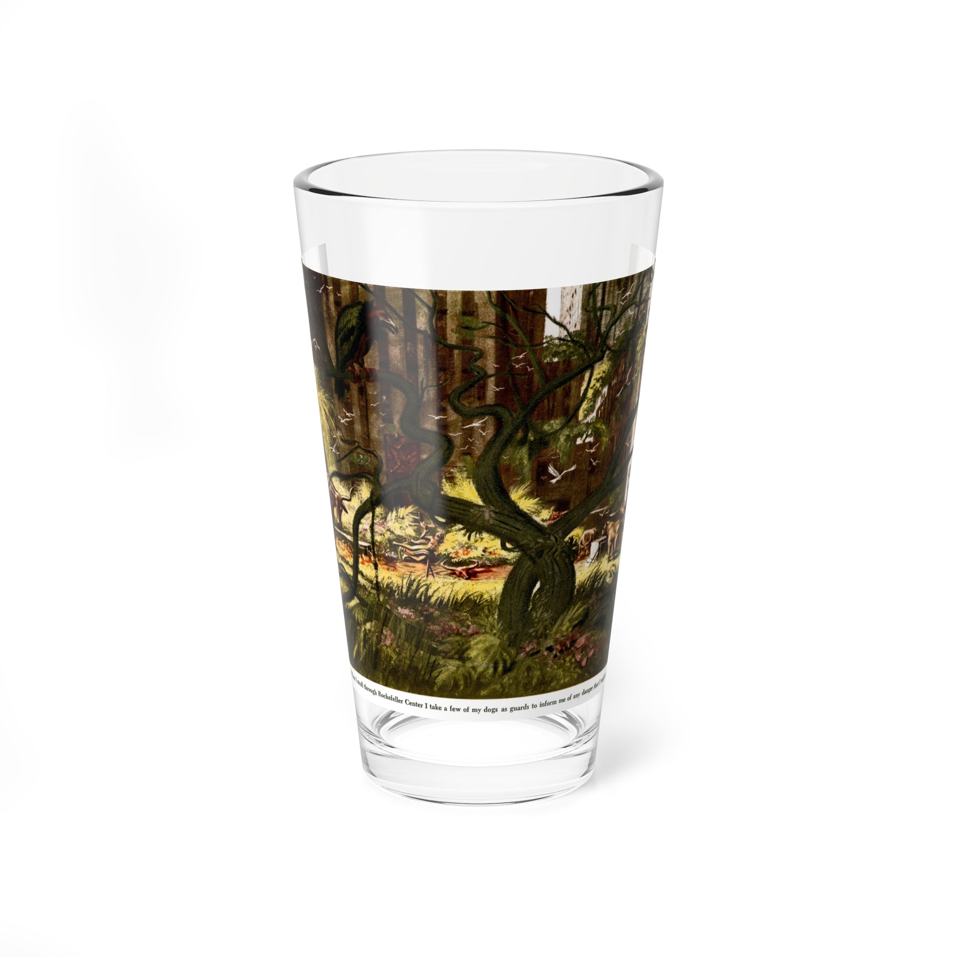 Post-Atomic-Apocalpse Rockefeller Center (Magazine Illustration) Pint Glass 16oz-16oz-Go Mug Yourself