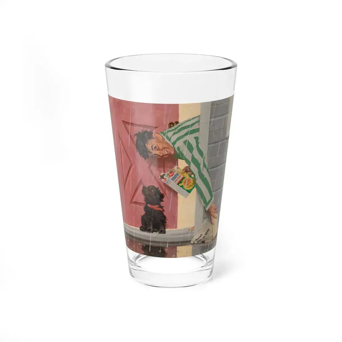 Post Cereal advertisement, Morning Newspaper, 1957 (Magazine Illustration) Pint Glass 16oz 16oz - Go Mug Yourself