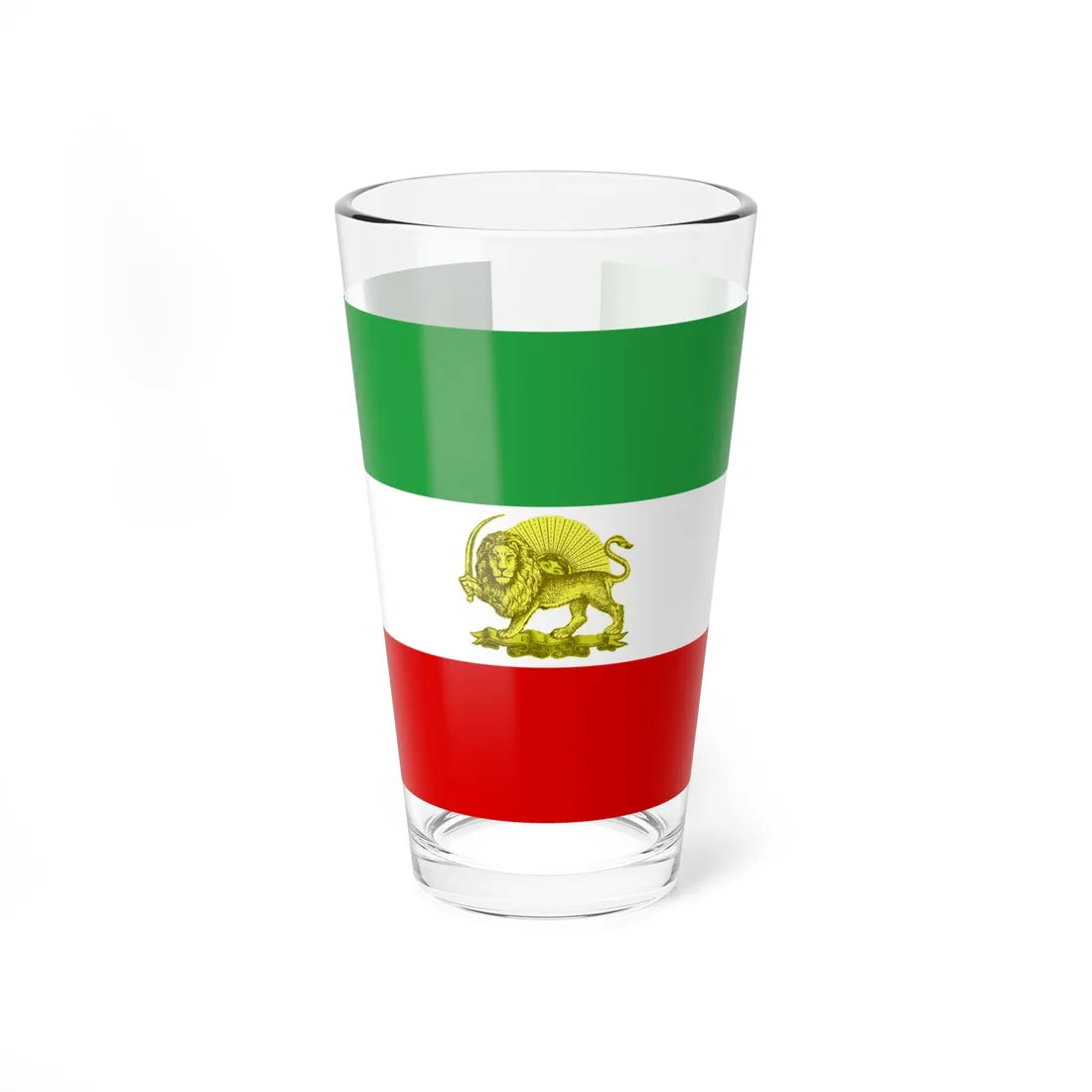 Post-constitutional Revolution State Flag of Persia (Iran) Pint Glass 16oz 16oz - Go Mug Yourself