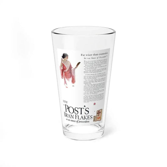 Post's Bram Flakes ad, Good Housekeeping, February 1925 (Magazine Illustration) Pint Glass 16oz 16oz - Go Mug Yourself