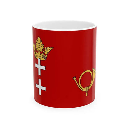 Postal flag and Ensign of the Free City of Danzig Postflagge (Poland) White Coffee Mug 11oz - Go Mug Yourself