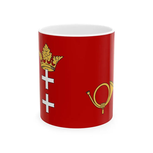 Postal flag and Ensign of the Free City of Danzig Postflagge (Poland) White Coffee Mug 11oz - Go Mug Yourself