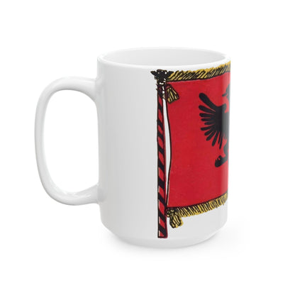 Postcard flag by Spiridon Ilo 1920 (Albania) White Coffee Mug-Go Mug Yourself